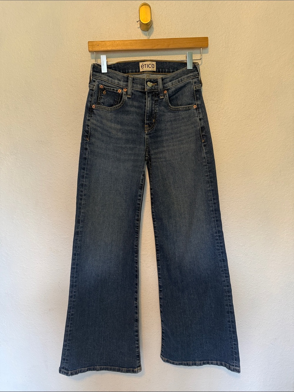 Etica Romi Wide Leg Mid Rise Women's Blue Wide-Leg Jeans